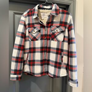 Plaid Button-Up Lined Shacket